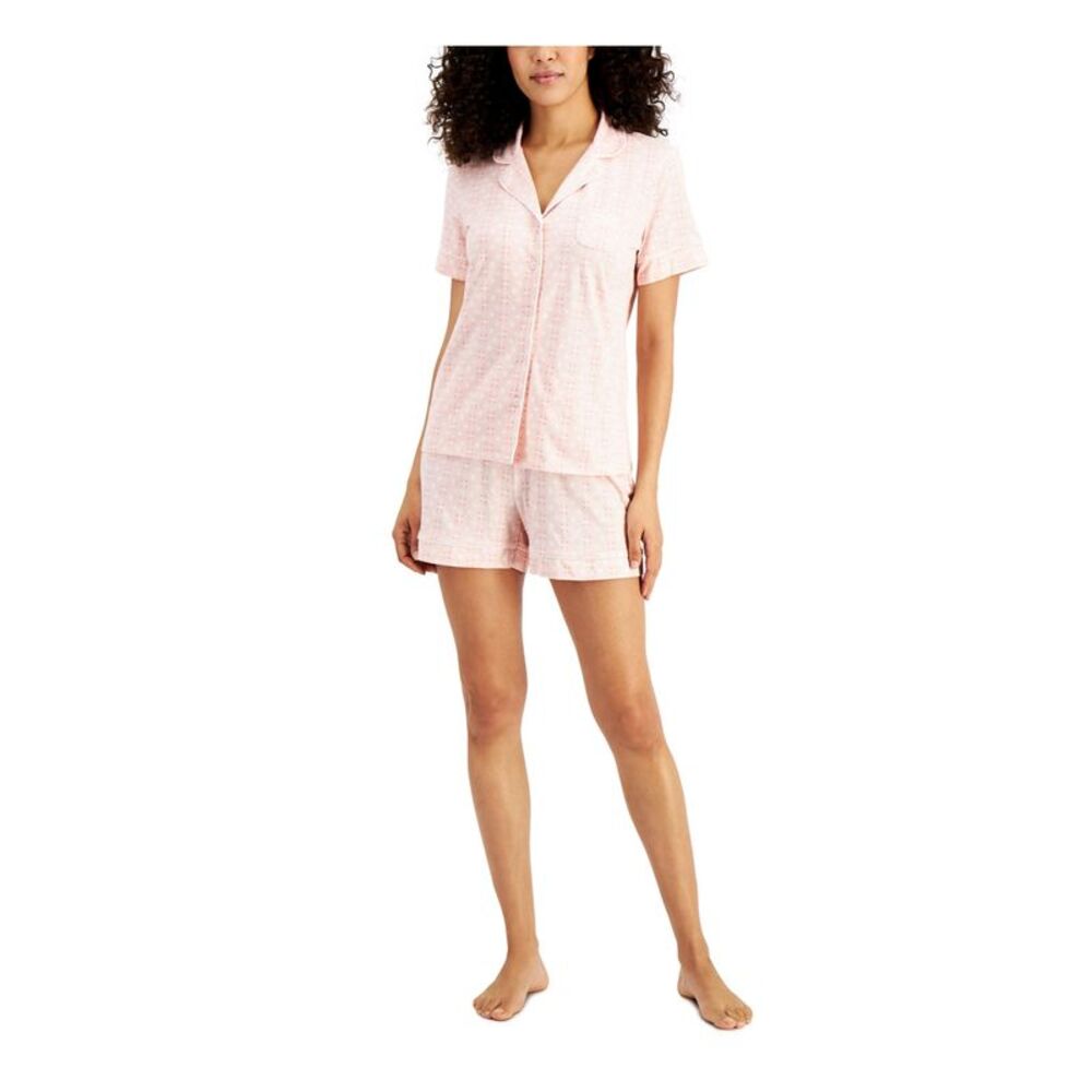 CHARTER CLUB INTIMATES Womens Pink Short Sleeve Top Shorts Pants Pajamas XL